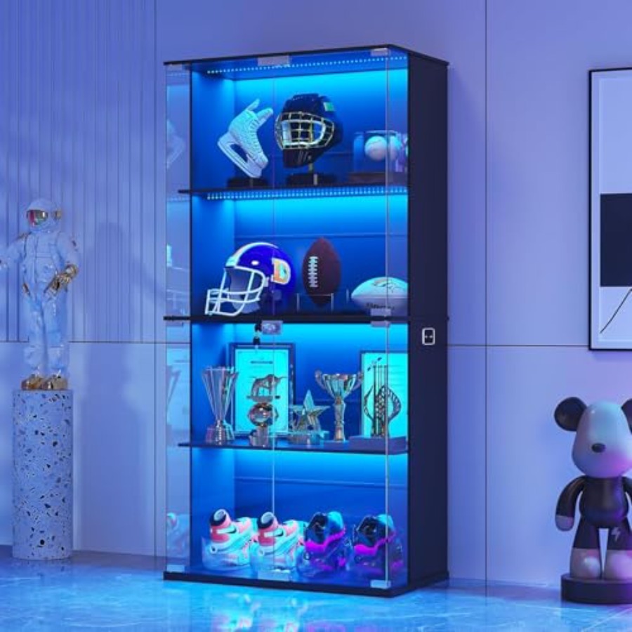 Glass Door Hinge - Black Display Cabinet with Glass Door,