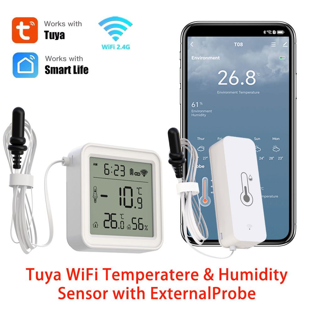 Digital Hygrometer Probe - Tuya WiFi Temperature Humidity Sensor with