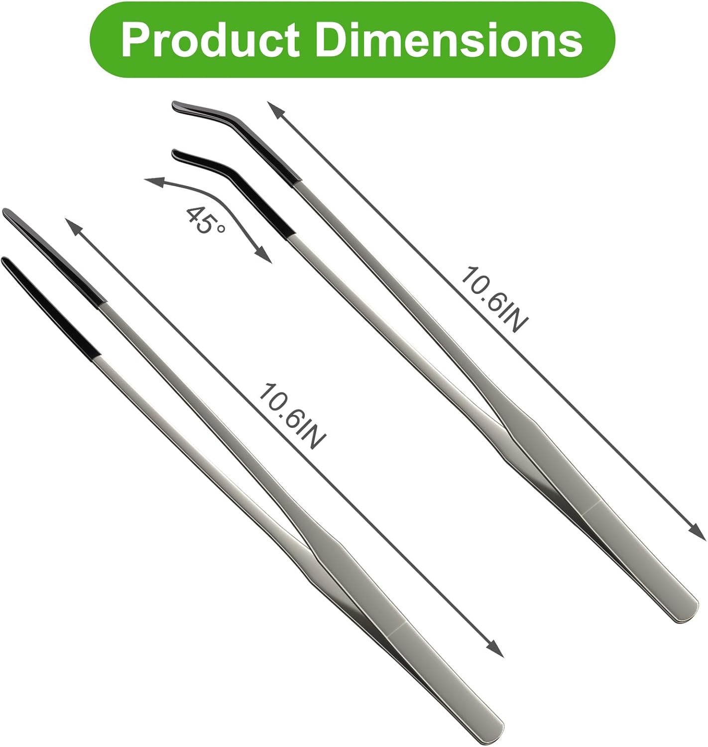 2 Pcs Extra Long Stainless Ste - Feeding Tong Stainless 评论和价格